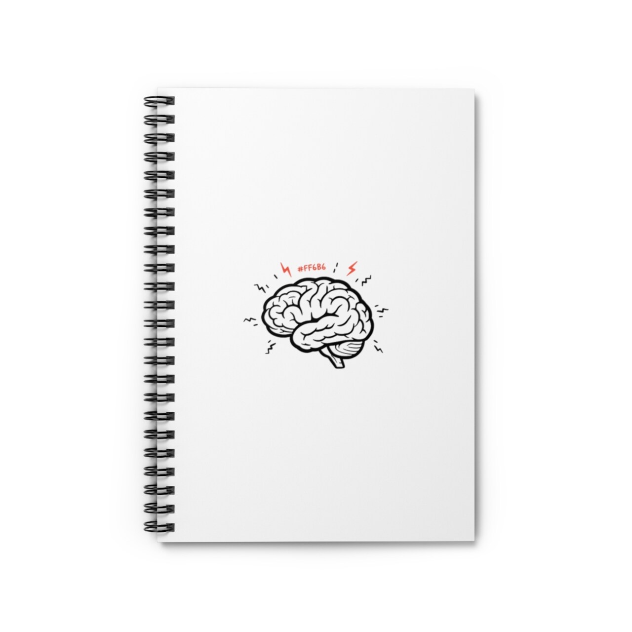 Spiral Journal Notebook, Brain Static, School Gift, Book Collector